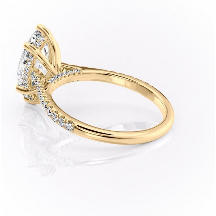 Inel de logodnă Zella din aur Galben 14kt cu moissanite tăietură marquise – Montură pavé rafinată pentru profil înalt | Personalizează și configurează gratuit online [5]