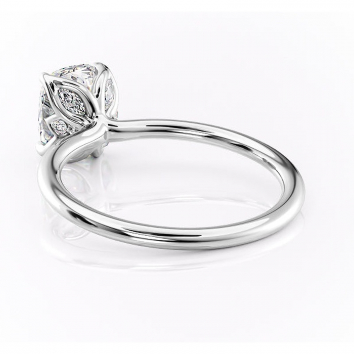 Inel de logodnă Zephyra din aur Alb 14kt cu moissanite tăietură asscher – Solitar rafinată pentru profil înalt | Personalizează și configurează gratuit online [4]