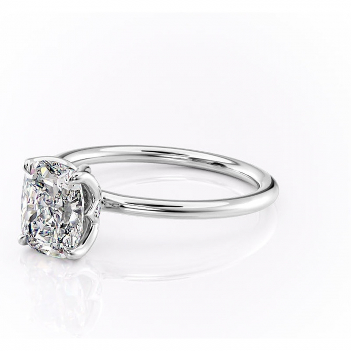 Inel de logodnă Zephyra din aur Alb 14kt cu moissanite tăietură asscher – Solitar rafinată pentru profil înalt | Personalizează și configurează gratuit online [7]