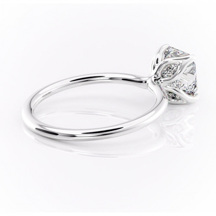 Inel de logodnă Zephyra din aur Alb 14kt cu moissanite tăietură asscher – Solitar rafinată pentru profil înalt | Personalizează și configurează gratuit online [3]