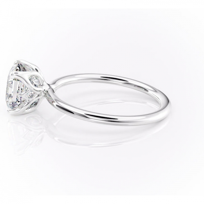 Inel de logodnă Zephyra din aur Alb 14kt cu moissanite tăietură asscher – Solitar rafinată pentru profil înalt | Personalizează și configurează gratuit online [6]