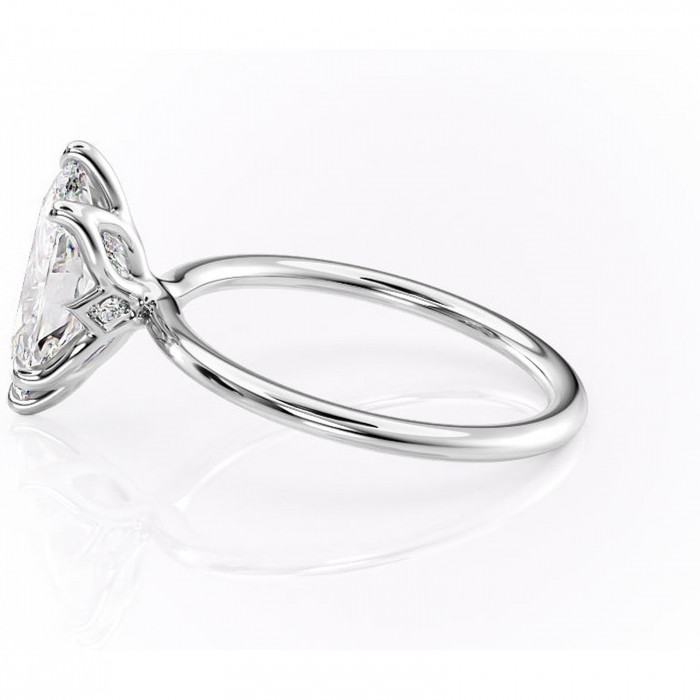 Inel de logodnă Zephyra din aur Alb 14kt cu moissanite tăietură marquise – Solitar rafinată pentru profil înalt | Personalizează și configurează gratuit online [6]