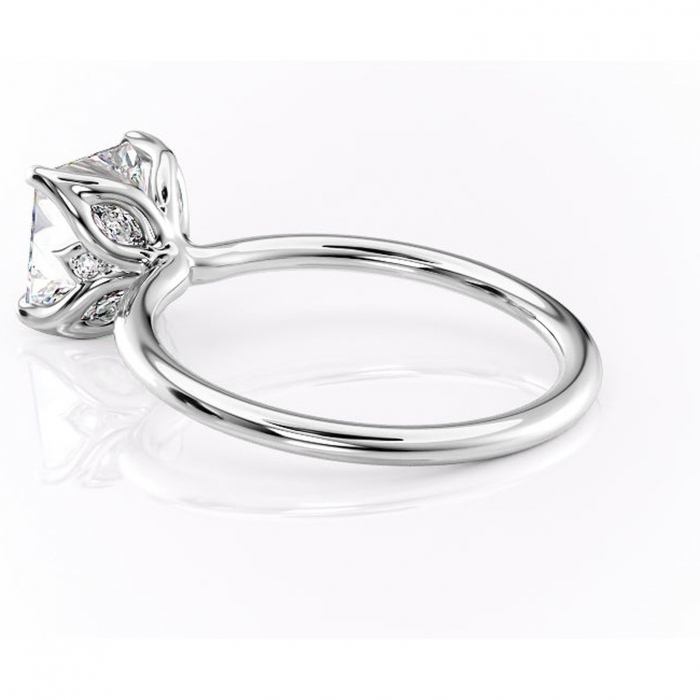 Inel de logodnă Zephyra din aur Alb 14kt cu moissanite tăietură princess – Solitar rafinată pentru profil înalt | Personalizează și configurează gratuit online [5]