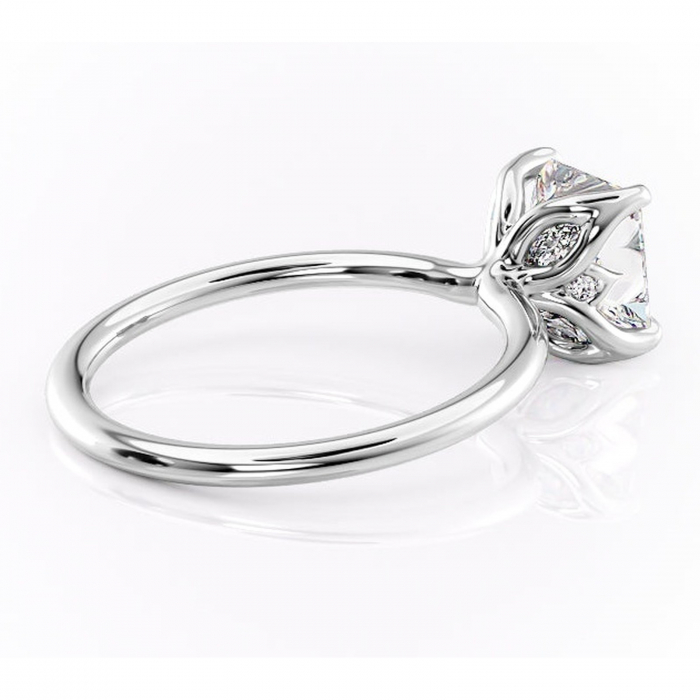 Inel de logodnă Zephyra din aur Alb 14kt cu moissanite tăietură princess – Solitar rafinată pentru profil înalt | Personalizează și configurează gratuit online [3]