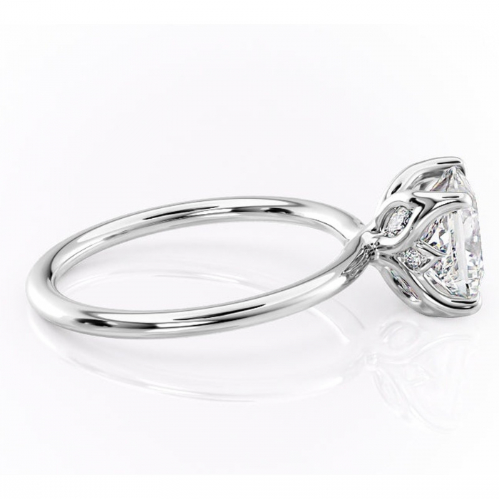 Inel de logodnă Zephyra din aur Alb 14kt cu moissanite tăietură princess – Solitar rafinată pentru profil înalt | Personalizează și configurează gratuit online [2]