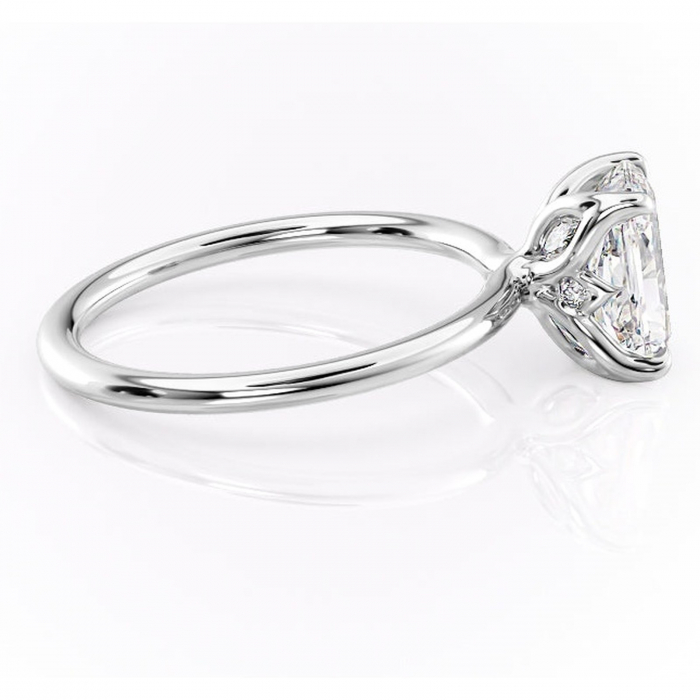 Inel de logodnă Zephyra din aur Alb 14kt cu moissanite tăietură radiantă – Solitar rafinată pentru profil înalt | Personalizează și configurează gratuit online [2]