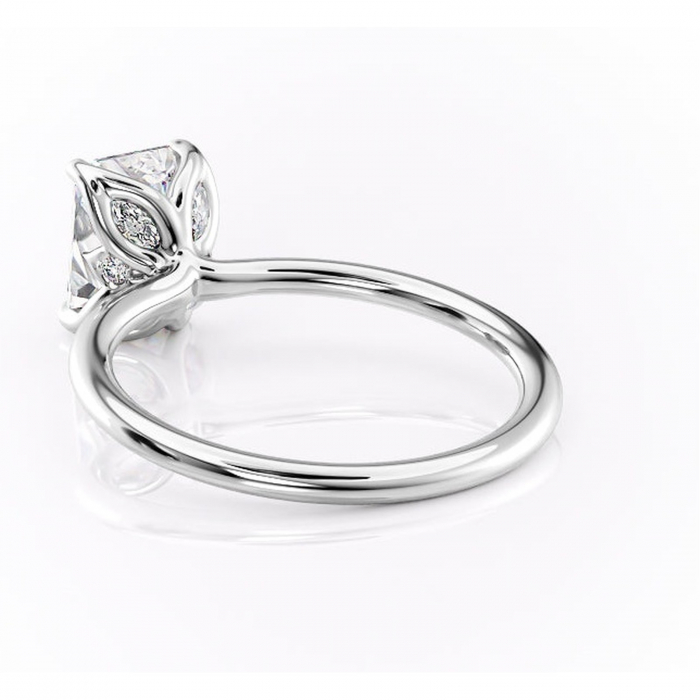 Inel de logodnă Zephyra din aur Alb 14kt cu moissanite tăietură radiantă – Solitar rafinată pentru profil înalt | Personalizează și configurează gratuit online [4]