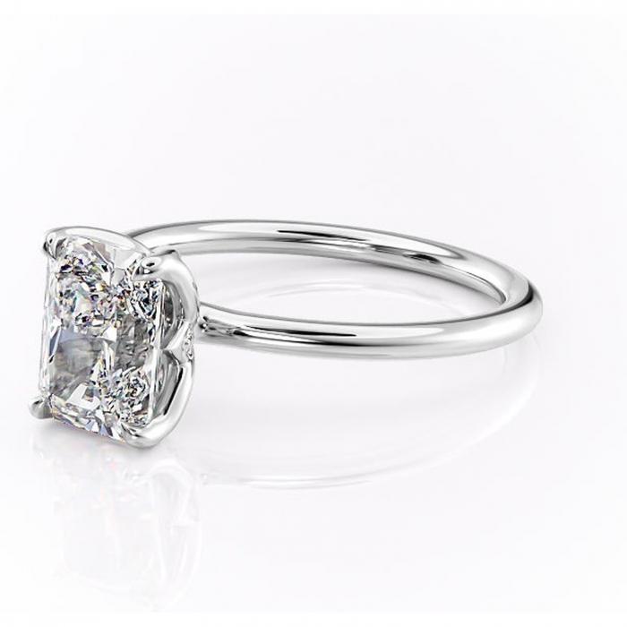 Inel de logodnă Zephyra din aur Alb 14kt cu moissanite tăietură radiantă – Solitar rafinată pentru profil înalt | Personalizează și configurează gratuit online [7]