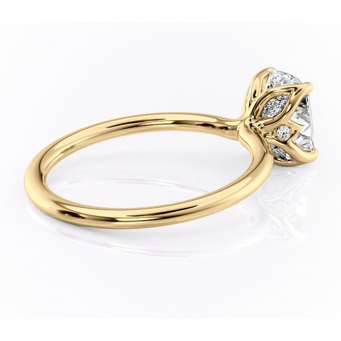 Inel de logodnă Zephyra din aur Galben 14kt cu moissanite tăietură asscher – Solitar rafinată pentru profil înalt | Personalizează și configurează gratuit online [3]