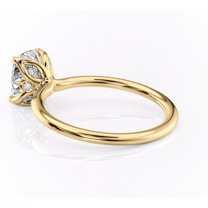 Inel de logodnă Zephyra din aur Galben 14kt cu moissanite tăietură asscher – Solitar rafinată pentru profil înalt | Personalizează și configurează gratuit online [5]