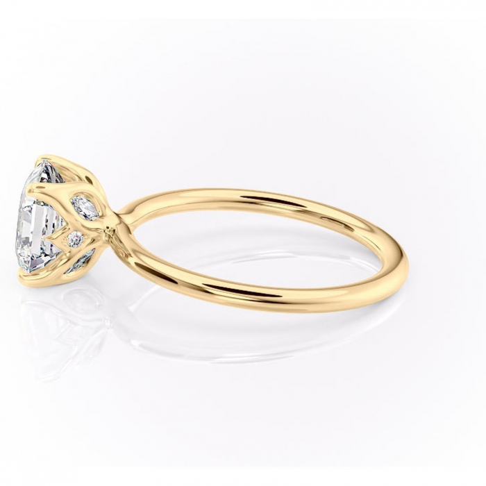 Inel de logodnă Zephyra din aur Galben 14kt cu moissanite tăietură asscher – Solitar rafinată pentru profil înalt | Personalizează și configurează gratuit online [6]