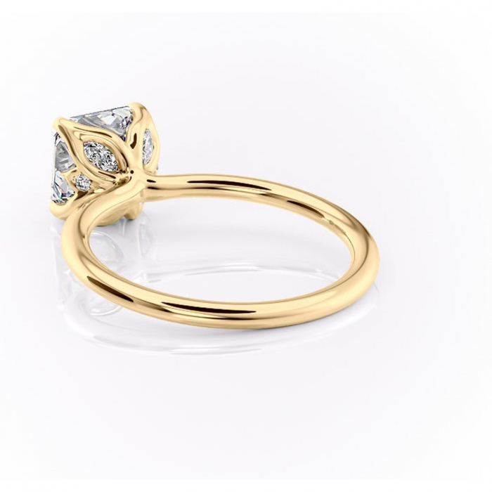 Inel de logodnă Zephyra din aur Galben 14kt cu moissanite tăietură asscher – Solitar rafinată pentru profil înalt | Personalizează și configurează gratuit online [4]