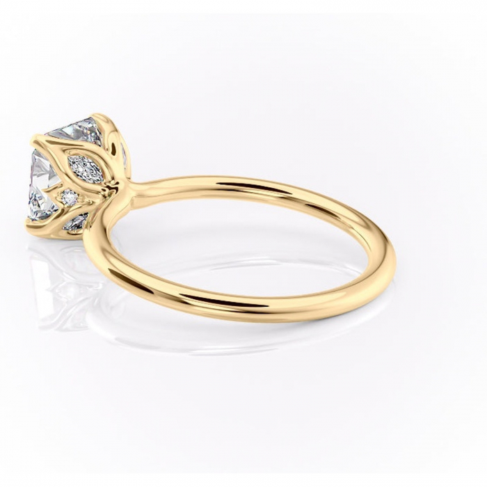 Inel de logodnă Zephyra din aur Galben 14kt cu moissanite tăietură asscher – Solitar rafinată pentru profil înalt | Personalizează și configurează gratuit online [5]