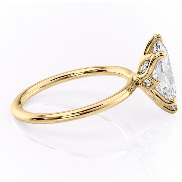 Inel de logodnă Zephyra din aur Galben 14kt cu moissanite tăietură marquise – Solitar rafinată pentru profil înalt | Personalizează și configurează gratuit online [2]