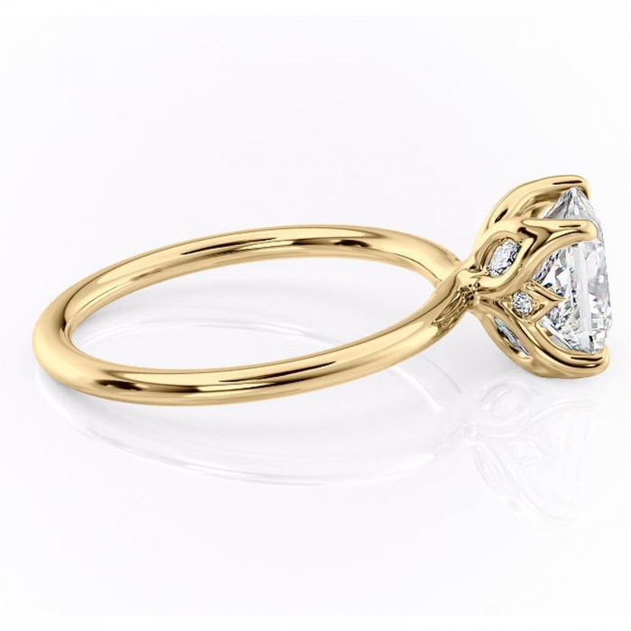 Inel de logodnă Zephyra din aur Galben 14kt cu moissanite tăietură princess – Solitar rafinată pentru profil înalt | Personalizează și configurează gratuit online [2]