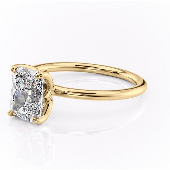 Inel de logodnă Zephyra din aur Galben 14kt cu moissanite tăietură radiantă – Solitar rafinată pentru profil înalt | Personalizează și configurează gratuit online [7]