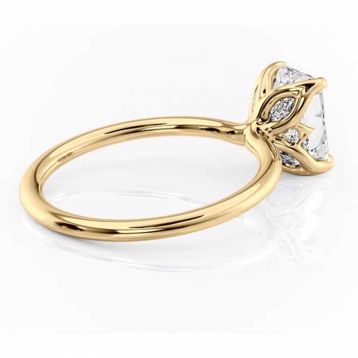 Inel de logodnă Zephyra din aur Galben 14kt cu moissanite tăietură radiantă – Solitar rafinată pentru profil înalt | Personalizează și configurează gratuit online [3]