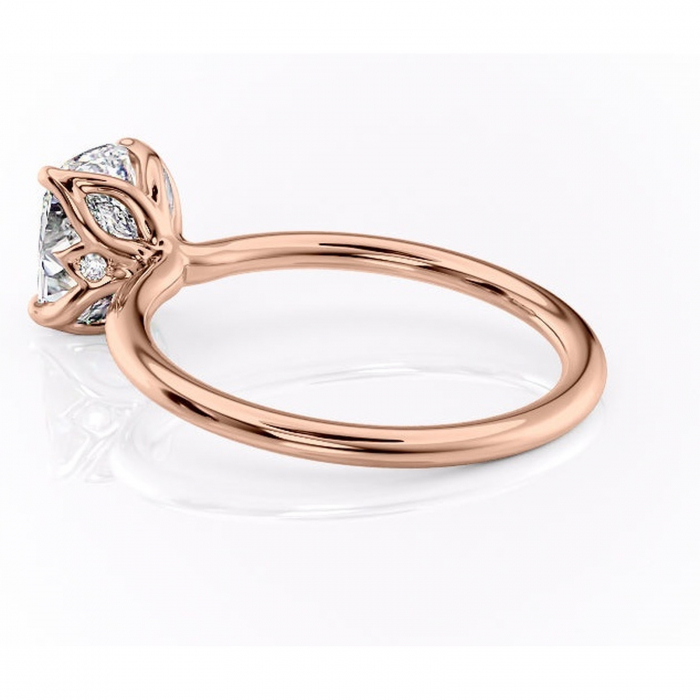 Inel de logodnă Zephyra din aur Rose 14kt cu moissanite tăietură asscher – Solitar rafinată pentru profil înalt | Personalizează și configurează gratuit online [5]