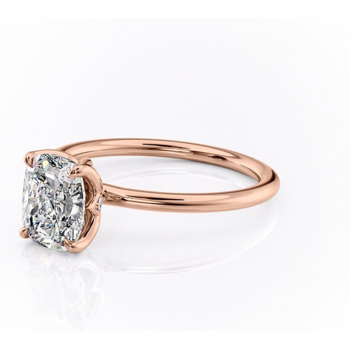 Inel de logodnă Zephyra din aur Rose 14kt cu moissanite tăietură asscher – Solitar rafinată pentru profil înalt | Personalizează și configurează gratuit online [7]