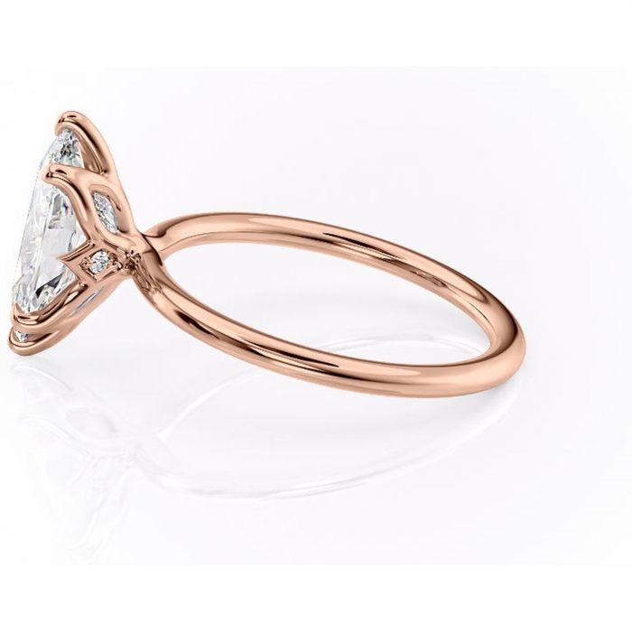 Inel de logodnă Zephyra din aur Rose 14kt cu moissanite tăietură marquise – Solitar rafinată pentru profil înalt | Personalizează și configurează gratuit online [6]