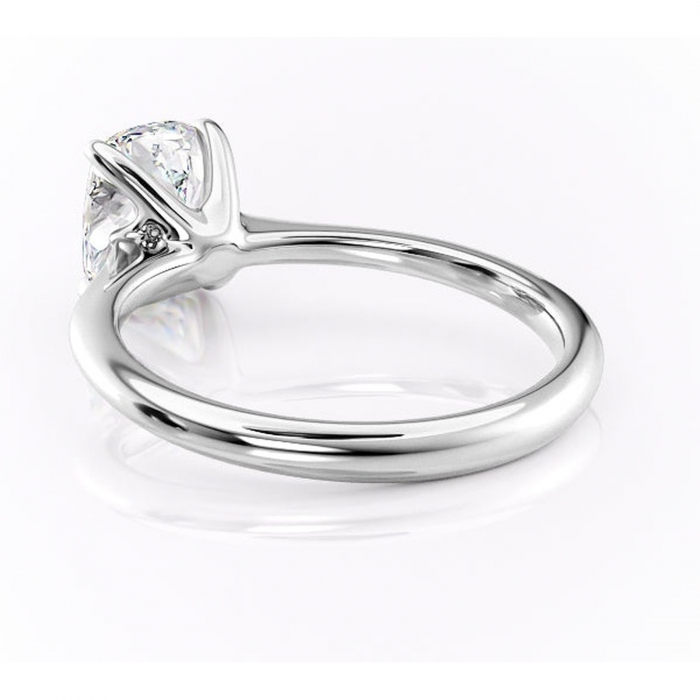 Inel de logodnă Zirena din aur Alb 14kt cu moissanite tăietură asscher – Solitar rafinată pentru profil jos | Personalizează și configurează gratuit online [4]