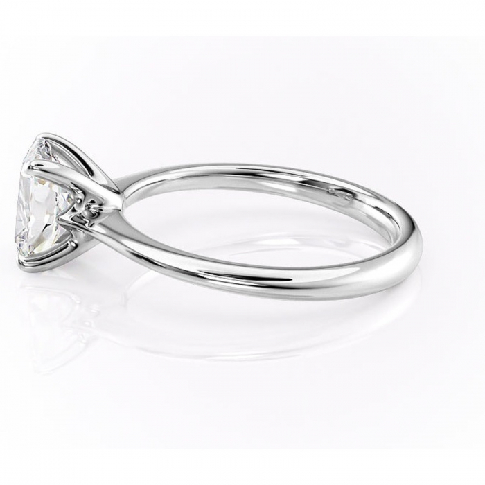 Inel de logodnă Zirena din aur Alb 14kt cu moissanite tăietură asscher – Solitar rafinată pentru profil jos | Personalizează și configurează gratuit online [6]