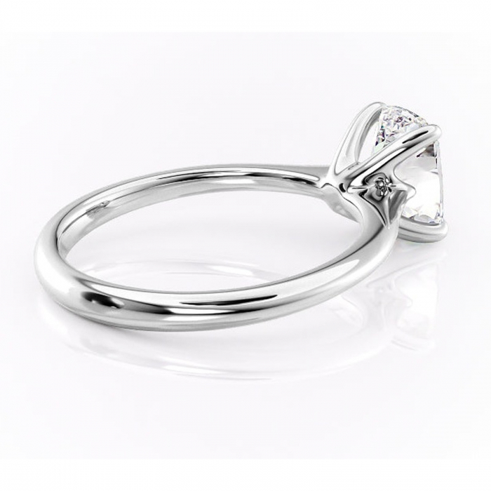 Inel de logodnă Zirena din aur Alb 14kt cu moissanite tăietură asscher – Solitar rafinată pentru profil jos | Personalizează și configurează gratuit online [3]