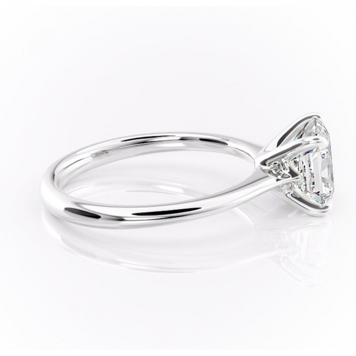 Inel de logodnă Zirena din aur Alb 14kt cu moissanite tăietură asscher – Solitar rafinată pentru profil jos | Personalizează și configurează gratuit online [2]