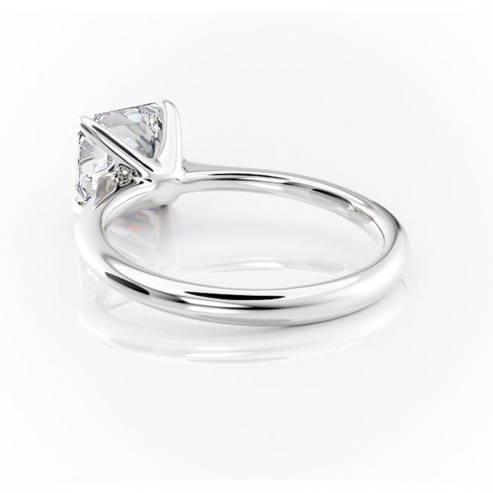Inel de logodnă Zirena din aur Alb 14kt cu moissanite tăietură asscher – Solitar rafinată pentru profil jos | Personalizează și configurează gratuit online [4]