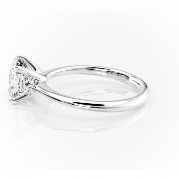 Inel de logodnă Zirena din aur Alb 14kt cu moissanite tăietură asscher – Solitar rafinată pentru profil jos | Personalizează și configurează gratuit online [6]