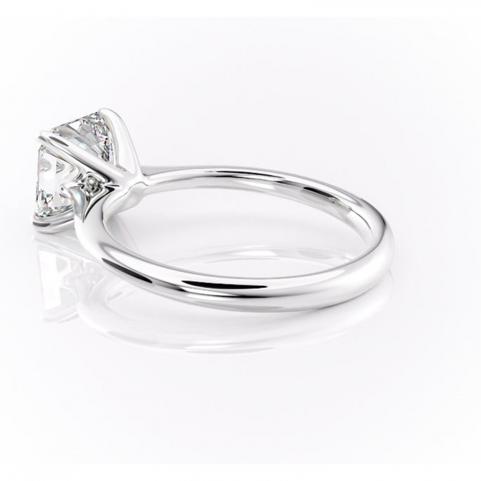 Inel de logodnă Zirena din aur Alb 14kt cu moissanite tăietură asscher – Solitar rafinată pentru profil jos | Personalizează și configurează gratuit online [5]