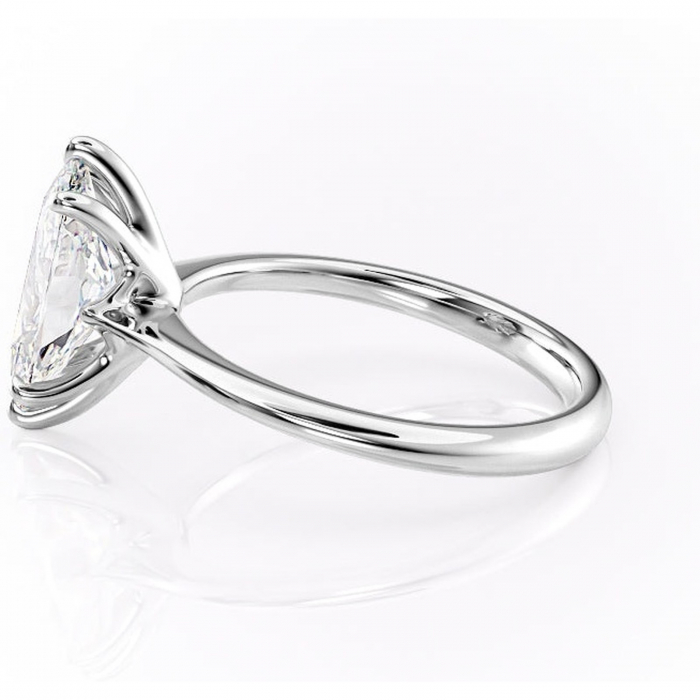 Inel de logodnă Zirena din aur Alb 14kt cu moissanite tăietură marquise – Solitar rafinată pentru profil jos | Personalizează și configurează gratuit online [6]