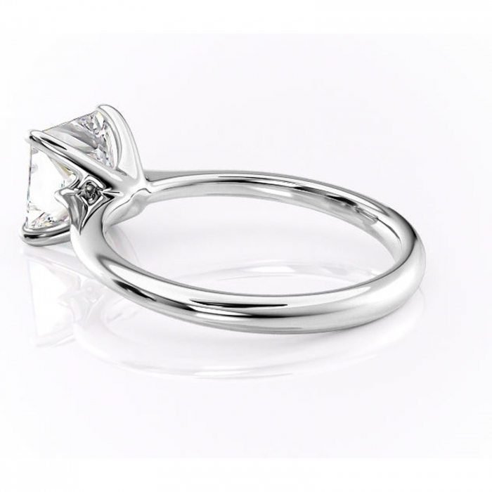 Inel de logodnă Zirena din aur Alb 14kt cu moissanite tăietură princess – Solitar rafinată pentru profil jos | Personalizează și configurează gratuit online [5]