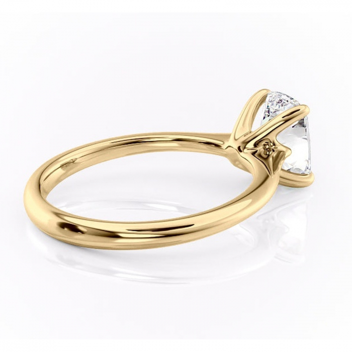 Inel de logodnă Zirena din aur Galben 14kt cu moissanite tăietură asscher – Solitar rafinată pentru profil jos | Personalizează și configurează gratuit online [3]