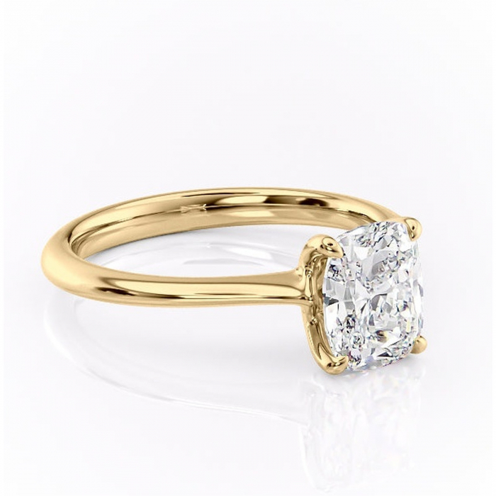 Inel de logodnă Zirena din aur Galben 14kt cu moissanite tăietură asscher – Solitar rafinată pentru profil jos | Personalizează și configurează gratuit online [1]