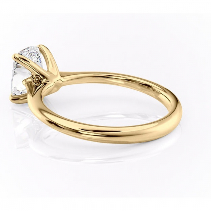 Inel de logodnă Zirena din aur Galben 14kt cu moissanite tăietură asscher – Solitar rafinată pentru profil jos | Personalizează și configurează gratuit online [5]