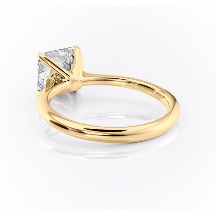 Inel de logodnă Zirena din aur Galben 14kt cu moissanite tăietură asscher – Solitar rafinată pentru profil jos | Personalizează și configurează gratuit online [4]
