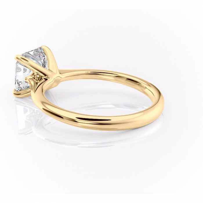 Inel de logodnă Zirena din aur Galben 14kt cu moissanite tăietură asscher – Solitar rafinată pentru profil jos | Personalizează și configurează gratuit online [5]