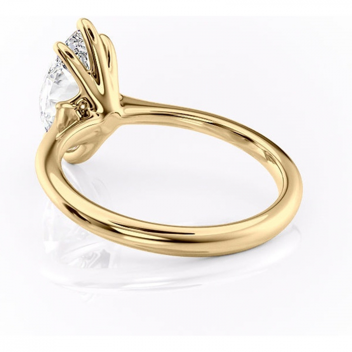 Inel de logodnă Zirena din aur Galben 14kt cu moissanite tăietură marquise – Solitar rafinată pentru profil jos | Personalizează și configurează gratuit online [4]