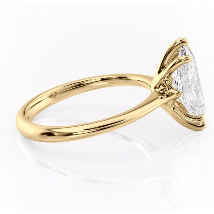 Inel de logodnă Zirena din aur Galben 14kt cu moissanite tăietură marquise – Solitar rafinată pentru profil jos | Personalizează și configurează gratuit online [2]