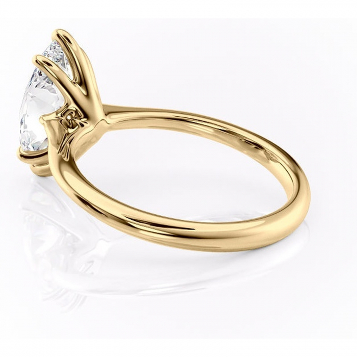 Inel de logodnă Zirena din aur Galben 14kt cu moissanite tăietură marquise – Solitar rafinată pentru profil jos | Personalizează și configurează gratuit online [5]