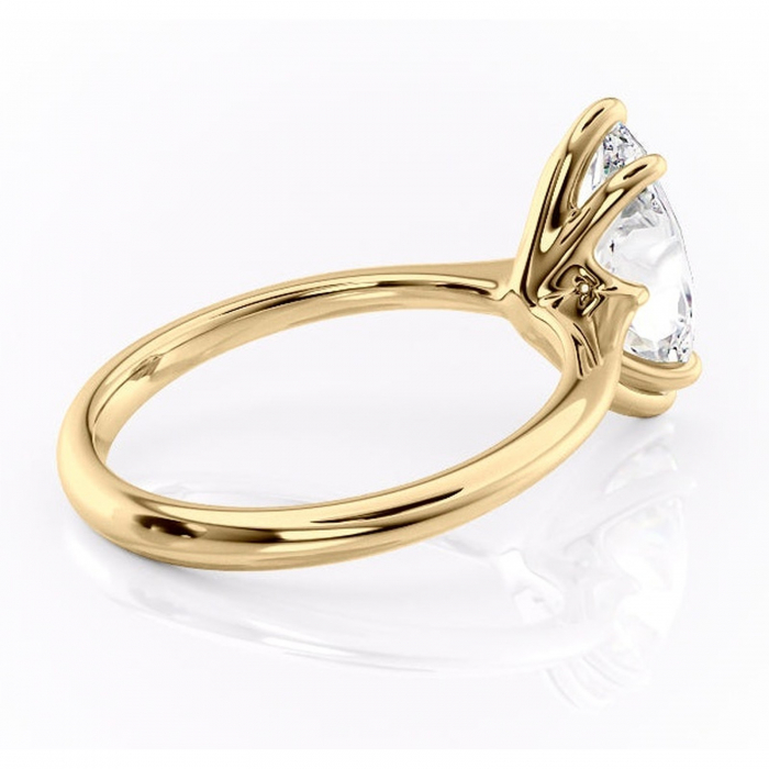 Inel de logodnă Zirena din aur Galben 14kt cu moissanite tăietură marquise – Solitar rafinată pentru profil jos | Personalizează și configurează gratuit online [3]