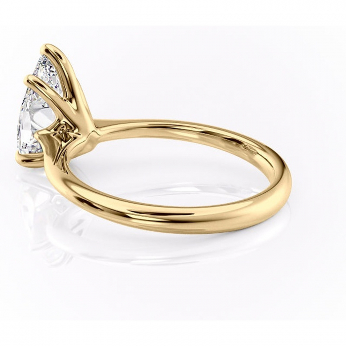 Inel de logodnă Zirena din aur Galben 18kt cu moissanite tăietură pară – Solitar rafinată pentru profil jos | Personalizează și configurează gratuit online [5]