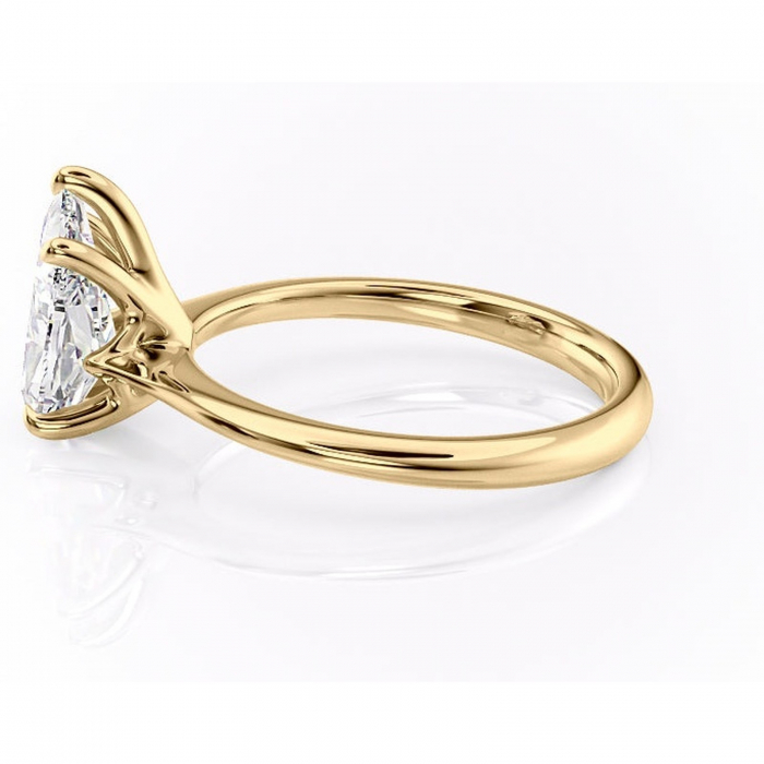 Inel de logodnă Zirena din aur Galben 18kt cu moissanite tăietură pară – Solitar rafinată pentru profil jos | Personalizează și configurează gratuit online [6]