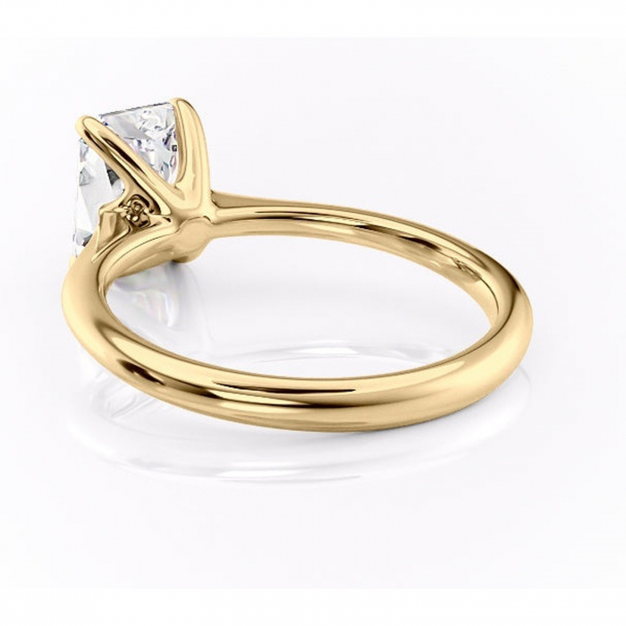 Inel de logodnă Zirena din aur Galben 14kt cu moissanite tăietură radiantă – Solitar rafinată pentru profil jos | Personalizează și configurează gratuit online [4]