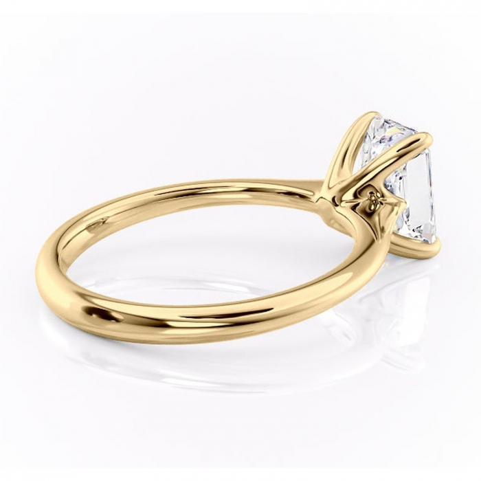 Inel de logodnă Zirena din aur Galben 14kt cu moissanite tăietură radiantă – Solitar rafinată pentru profil jos | Personalizează și configurează gratuit online [3]