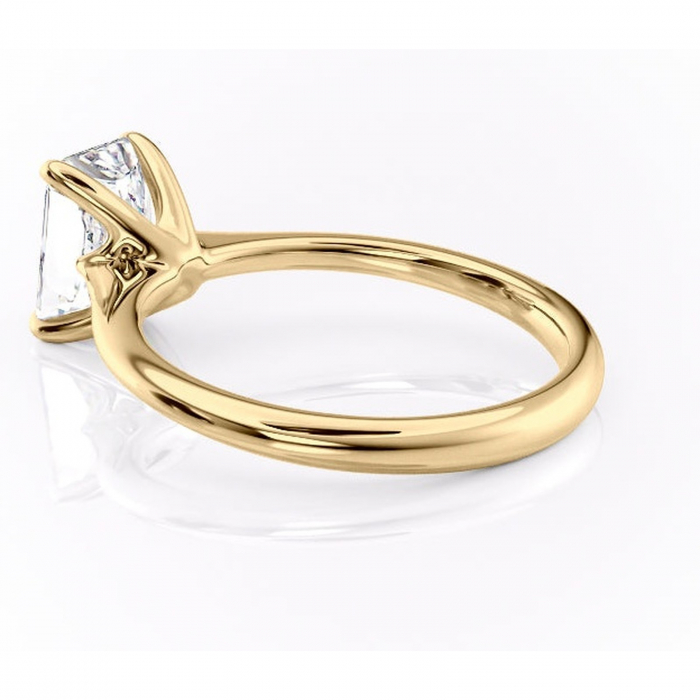 Inel de logodnă Zirena din aur Galben 14kt cu moissanite tăietură radiantă – Solitar rafinată pentru profil jos | Personalizează și configurează gratuit online [5]