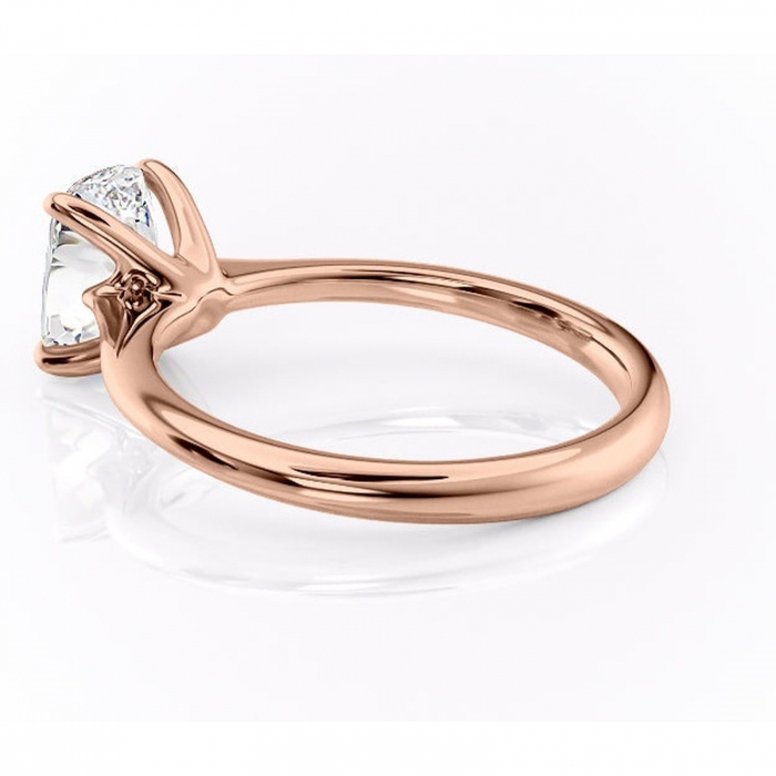 Inel de logodnă Zirena din aur Rose 14kt cu moissanite tăietură asscher – Solitar rafinată pentru profil jos | Personalizează și configurează gratuit online [5]