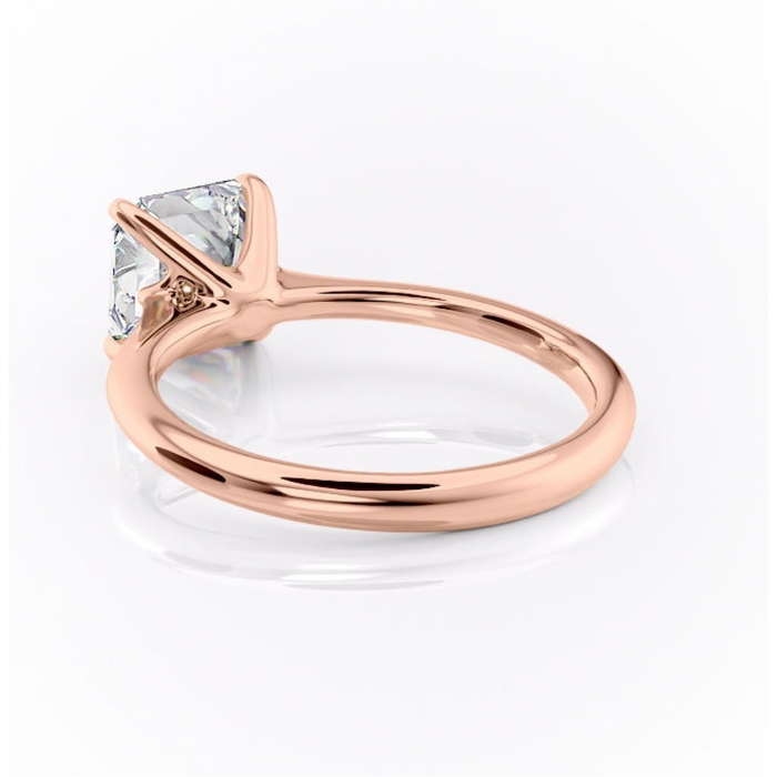 Inel de logodnă Zirena din aur Rose 18kt cu moissanite tăietură asscher – Solitar rafinată pentru profil jos | Personalizează și configurează gratuit online [4]