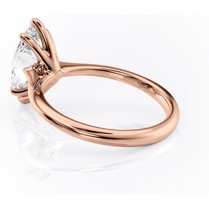 Inel de logodnă Zirena din aur Rose 18kt cu moissanite tăietură marquise – Solitar rafinată pentru profil jos | Personalizează și configurează gratuit online [5]